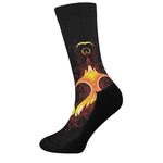 Fire Angel Wings Print Crew Socks