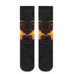 Fire Angel Wings Print Crew Socks