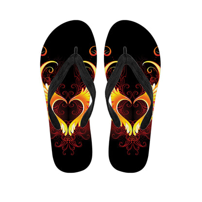 Fire Angel Wings Print Flip Flops