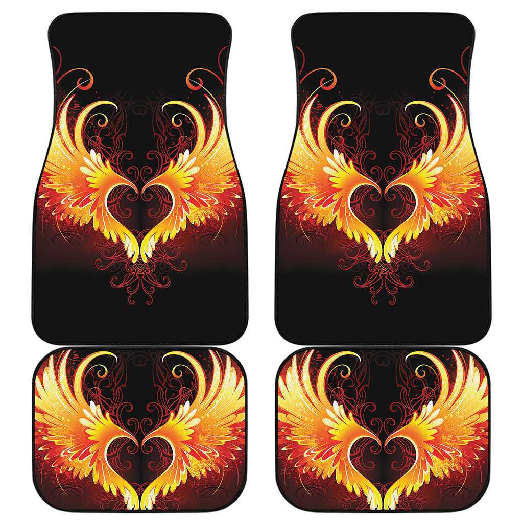 Fire Angel Wings Print Front and Back Car Floor Mats