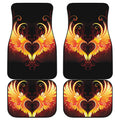 Fire Angel Wings Print Front and Back Car Floor Mats