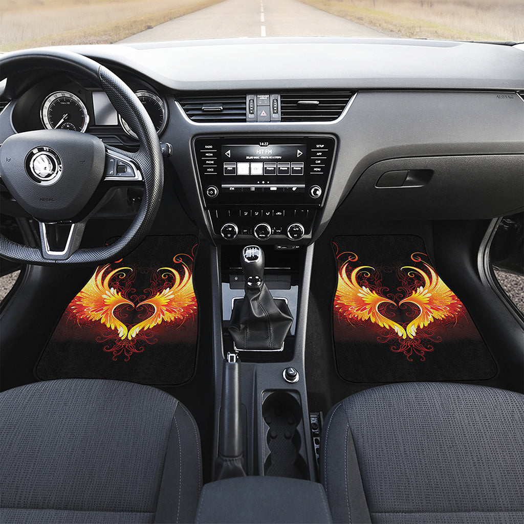 Fire Angel Wings Print Front and Back Car Floor Mats