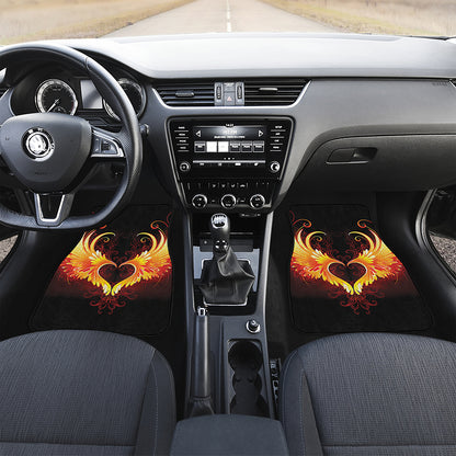 Fire Angel Wings Print Front and Back Car Floor Mats