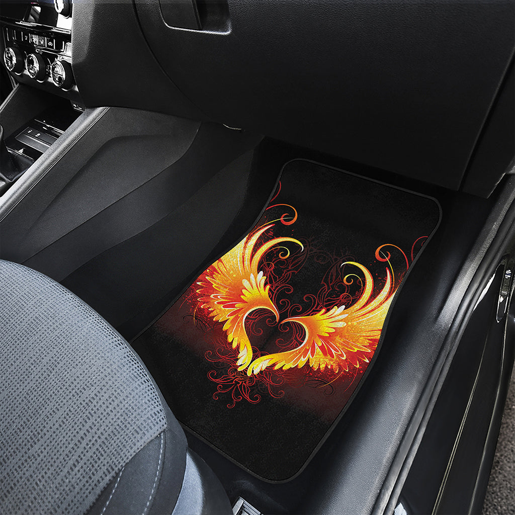 Fire Angel Wings Print Front and Back Car Floor Mats