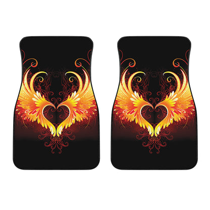 Fire Angel Wings Print Front Car Floor Mats