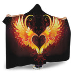 Fire Angel Wings Print Hooded Blanket