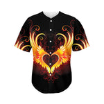 Fire Angel Wings Print Men's Baseball Jersey