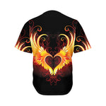 Fire Angel Wings Print Men's Baseball Jersey