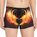 Fire Angel Wings Print Men's Boxer Briefs