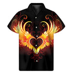 Fire Angel Wings Print Men's Short Sleeve Shirt