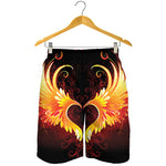 Fire Angel Wings Print Men's Shorts