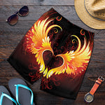 Fire Angel Wings Print Men's Shorts