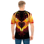 Fire Angel Wings Print Men's T-Shirt