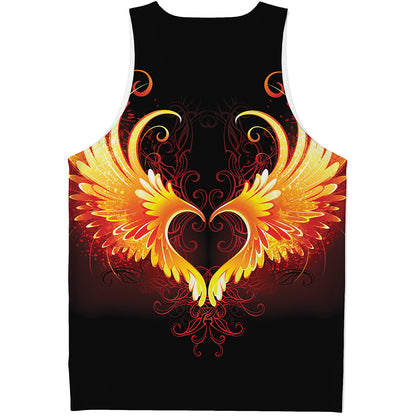 Fire Angel Wings Print Men's Tank Top