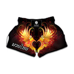 Fire Angel Wings Print Muay Thai Boxing Shorts