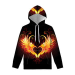 Fire Angel Wings Print Pullover Hoodie