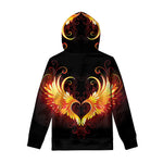 Fire Angel Wings Print Pullover Hoodie