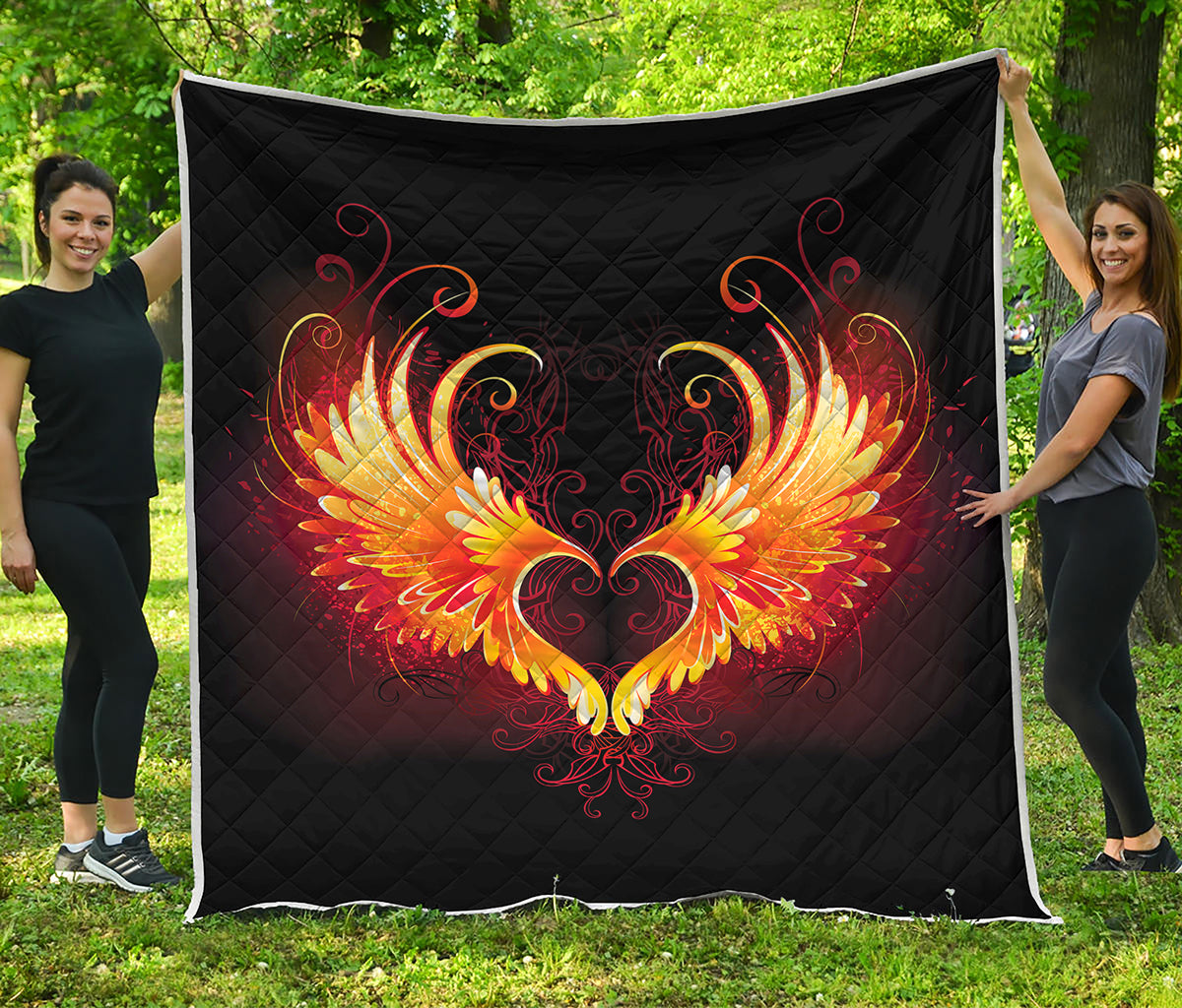 Fire Angel Wings Print Quilt