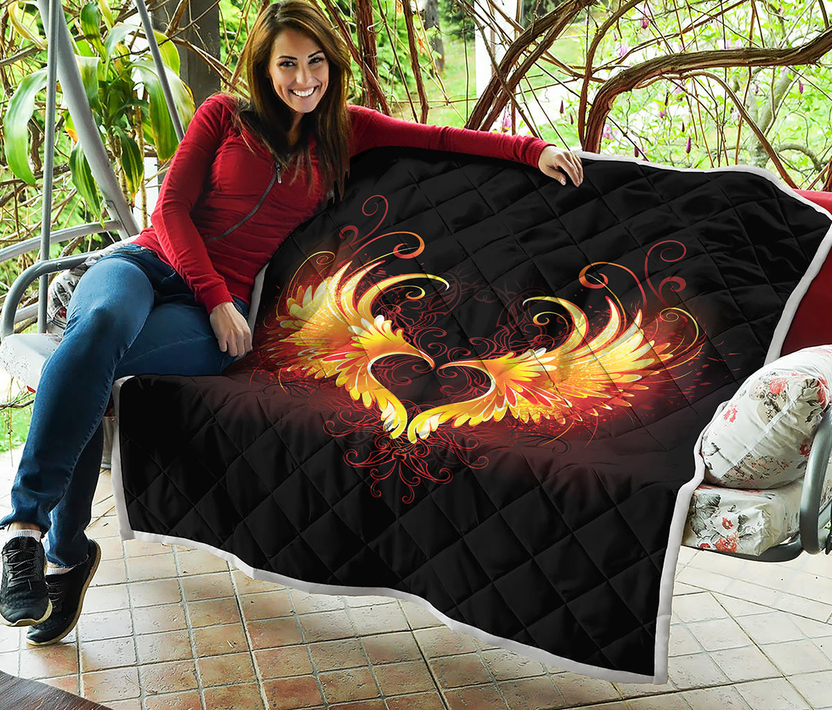 Fire Angel Wings Print Quilt