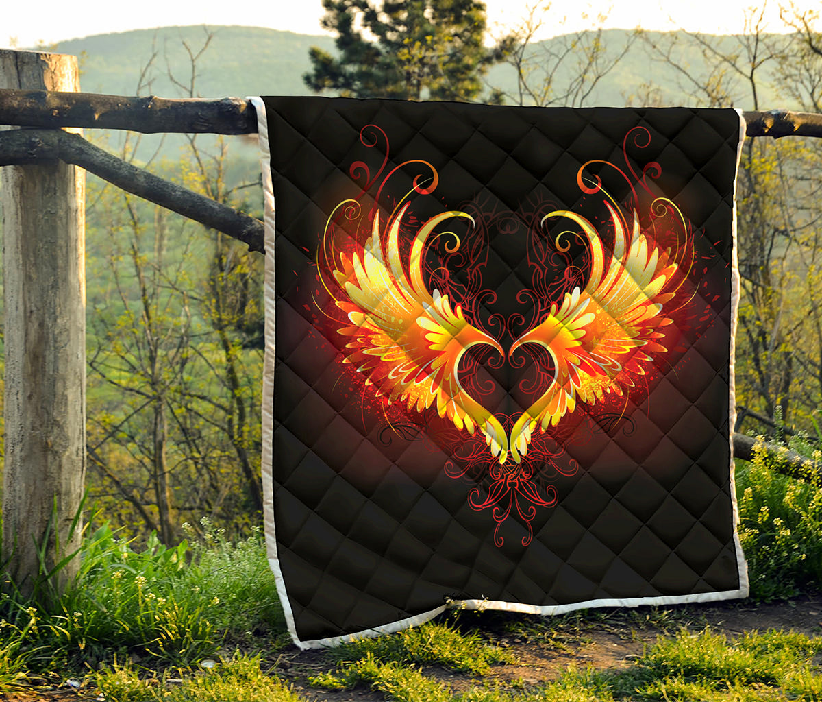 Fire Angel Wings Print Quilt