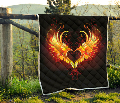 Fire Angel Wings Print Quilt