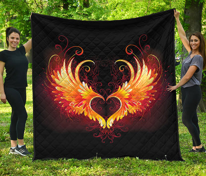 Fire Angel Wings Print Quilt