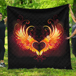 Fire Angel Wings Print Quilt