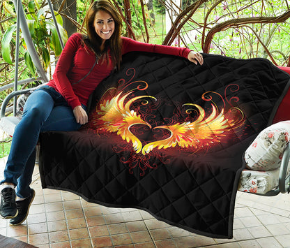 Fire Angel Wings Print Quilt