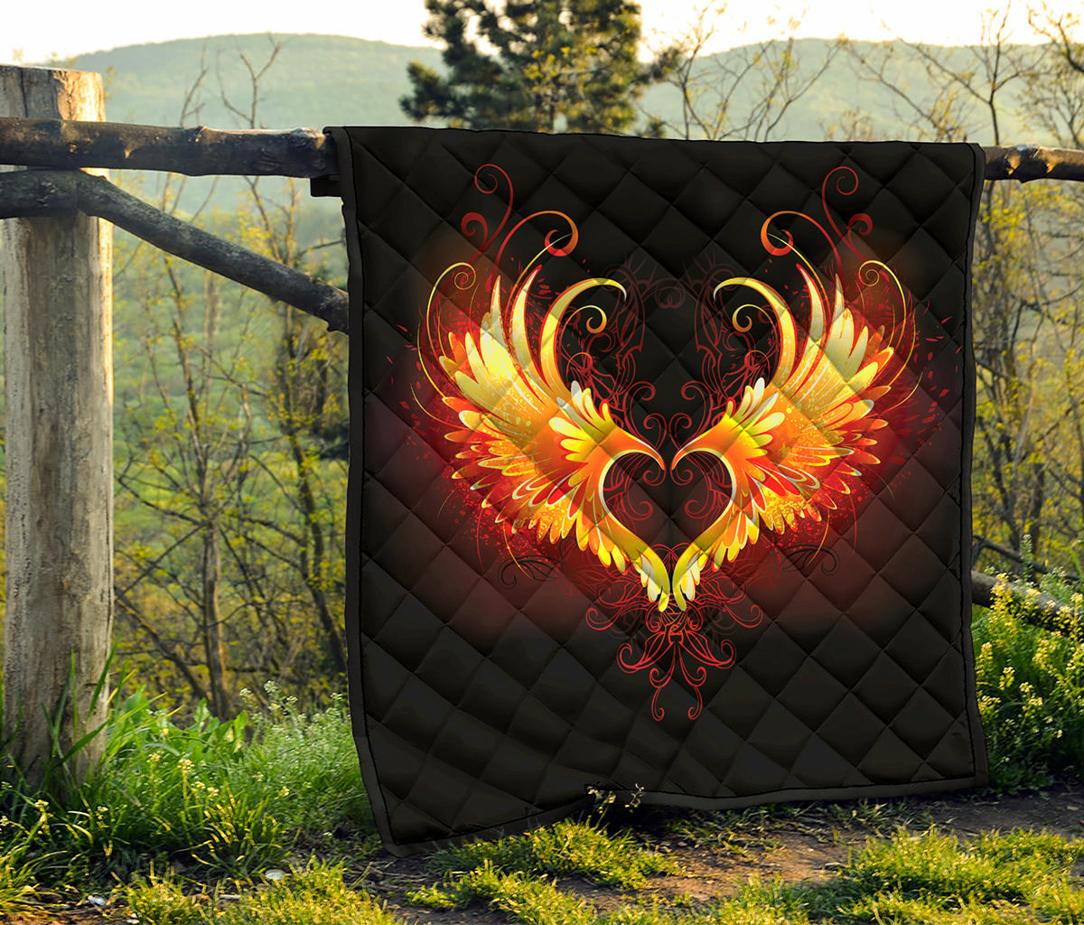 Fire Angel Wings Print Quilt
