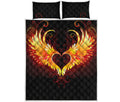 Fire Angel Wings Print Quilt Bed Set