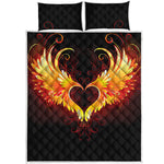 Fire Angel Wings Print Quilt Bed Set