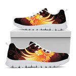 Fire Angel Wings Print White Sneakers