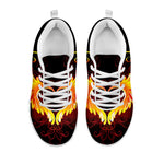 Fire Angel Wings Print White Sneakers