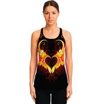 Fire Angel Wings Print Women's Racerback Tank Top