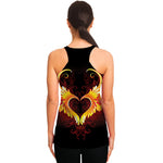 Fire Angel Wings Print Women's Racerback Tank Top