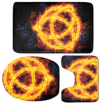 Fire Celtic Knot Print 3 Piece Bath Mat Set