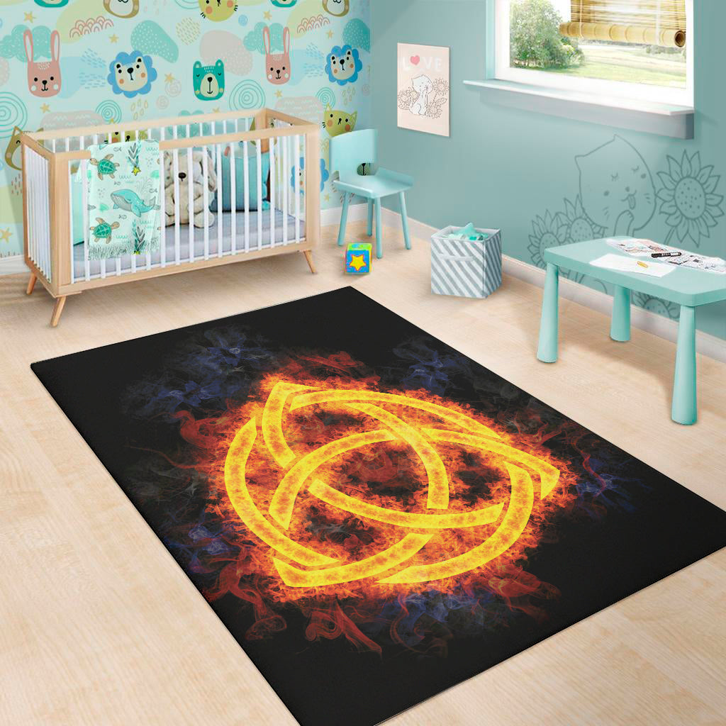 Fire Celtic Knot Print Area Rug