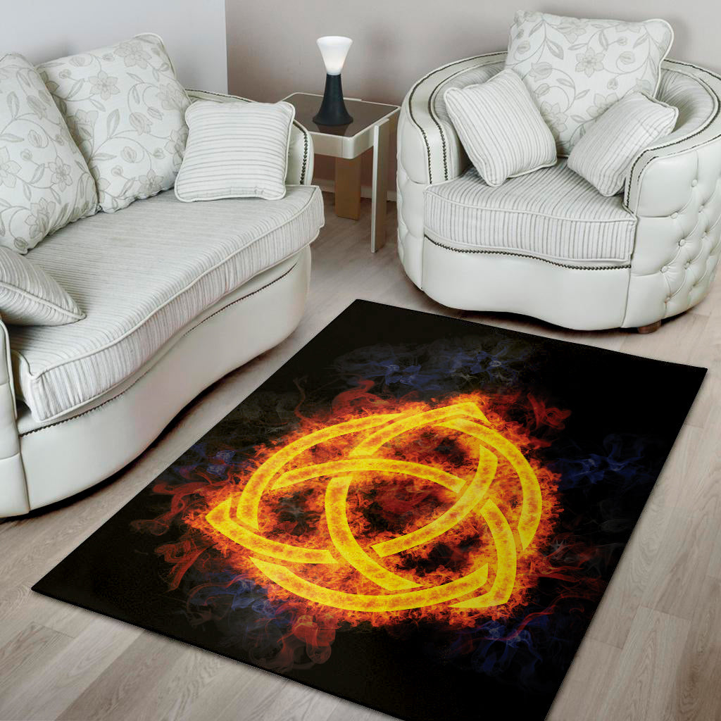 Fire Celtic Knot Print Area Rug