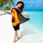 Fire Celtic Knot Print Beach Sarong Wrap