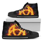 Fire Celtic Knot Print Black High Top Shoes