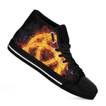 Fire Celtic Knot Print Black High Top Shoes