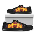 Fire Celtic Knot Print Black Low Top Sneakers