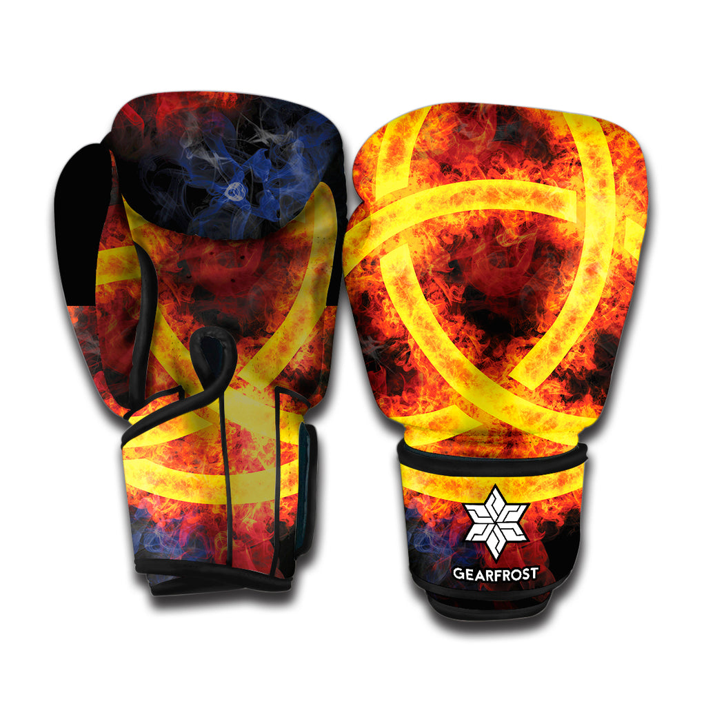 Fire Celtic Knot Print Boxing Gloves