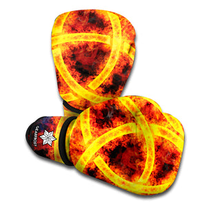 Fire Celtic Knot Print Boxing Gloves