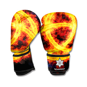 Fire Celtic Knot Print Boxing Gloves