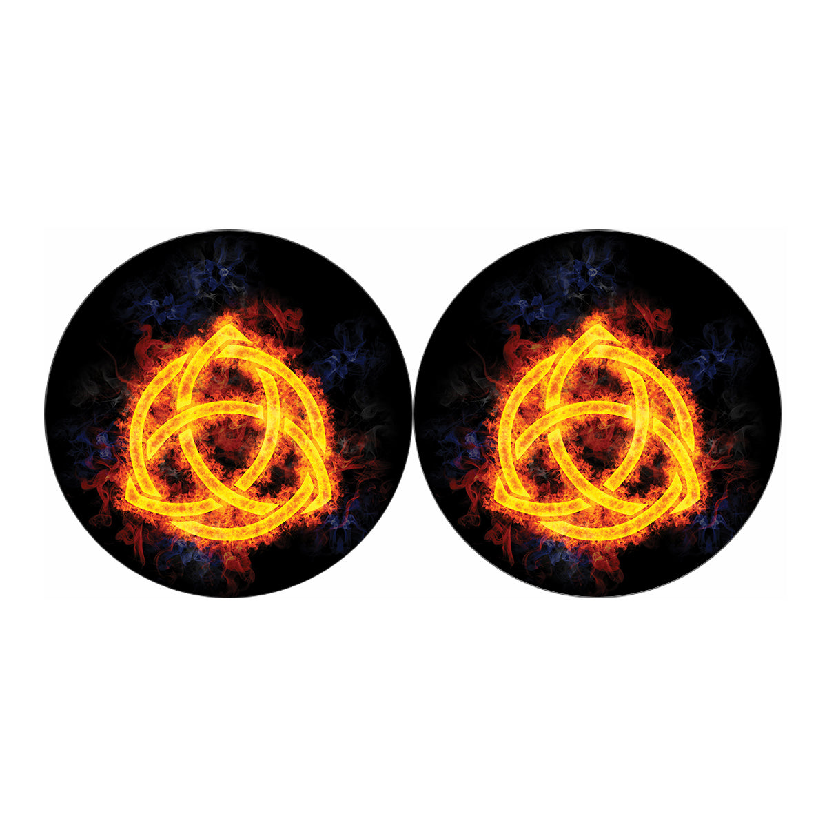 Fire Celtic Knot Print Car Coasters