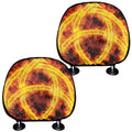 Fire Celtic Knot Print Car Headrest Covers