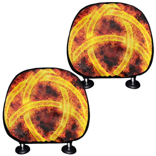 Fire Celtic Knot Print Car Headrest Covers