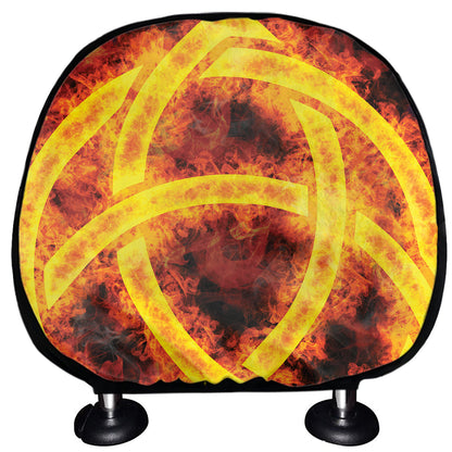 Fire Celtic Knot Print Car Headrest Covers