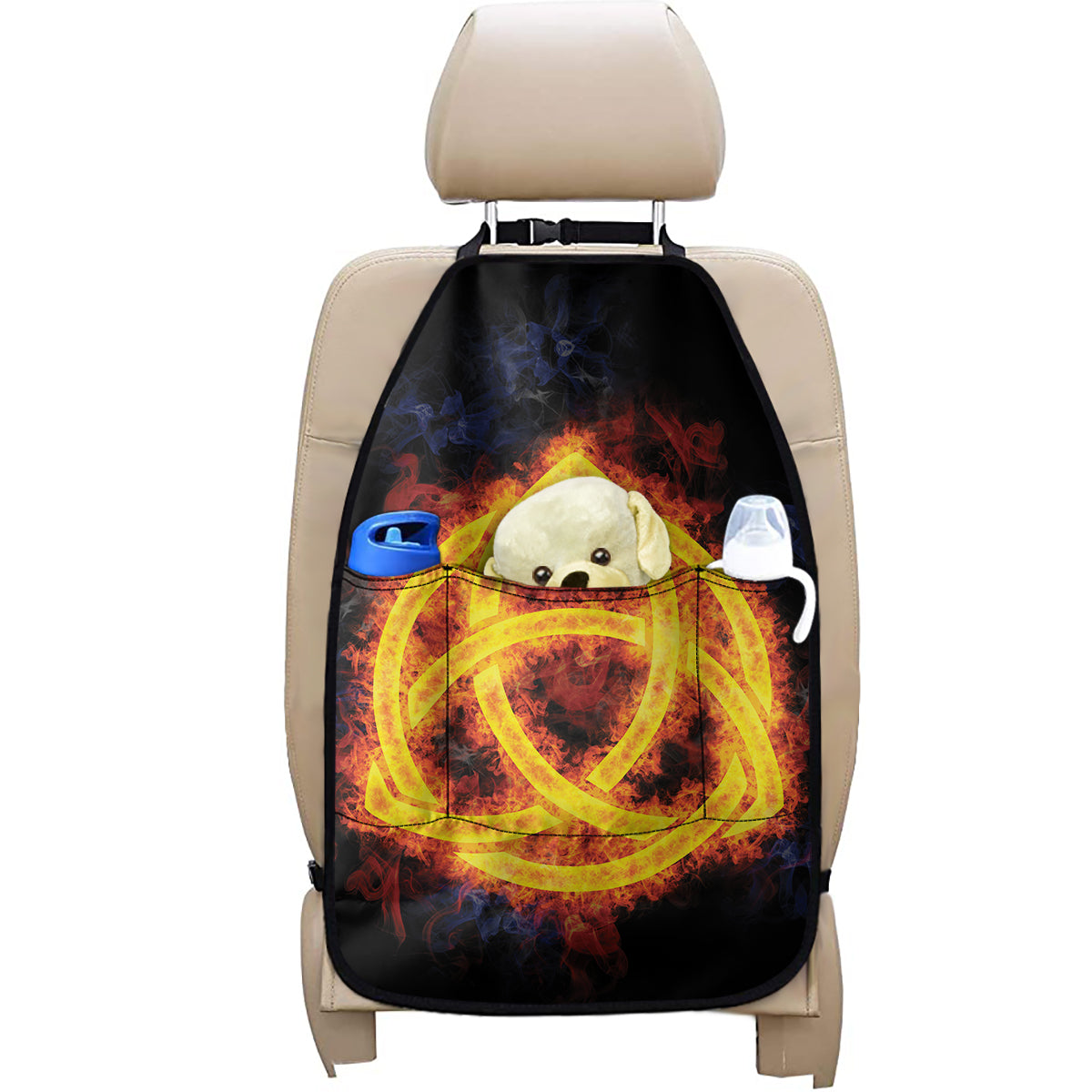 Fire Celtic Knot Print Car Seat Organizers